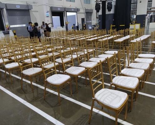 Tiffany Chair with WHITE cushion for warehouse event