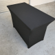 2ft X 4ft rectangle table with black spandex top view 2