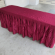 red skirting for rectangle table