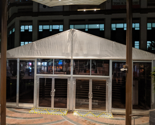 Air Con Tent with door front view