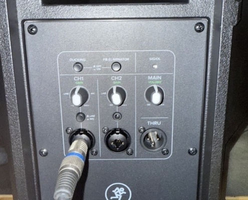 rear of mackie thump 210