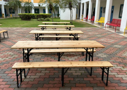 school event picnic benches