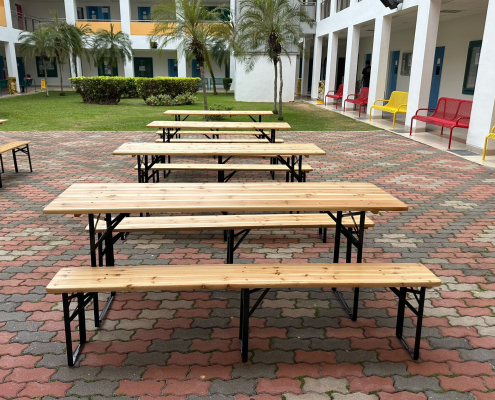 school event picnic benches