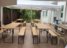 home party using picnic tables