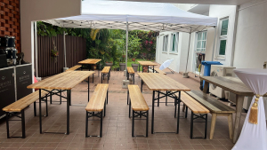home party using picnic tables