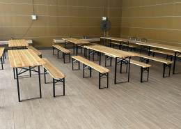 BBQ event using picnic tables