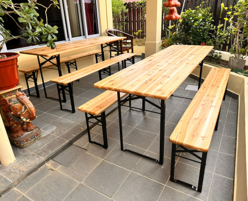 Picnic table set for home parties